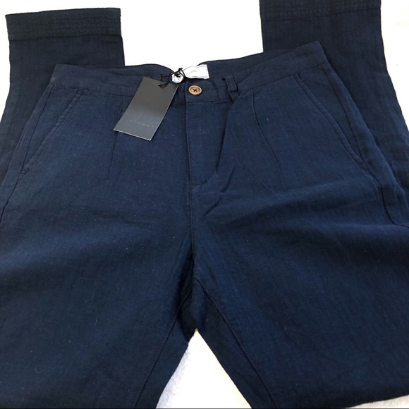 Five Four Other - Five Four Linen Blend Pleated Skinny Trouser 32x30
